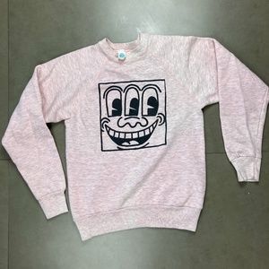 80s Keith Harring Sweater 3 Eyed Smiling Face